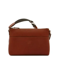 Oriuolo Men's crossbody bag in vintage leather color sepia