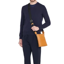 Oriuolo Men's crossbody bag in vintage leather color natural