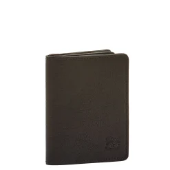 Oriuolo Men's card case in vintage leather color black
