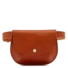 Parione Women's belt bag in leather color caramel