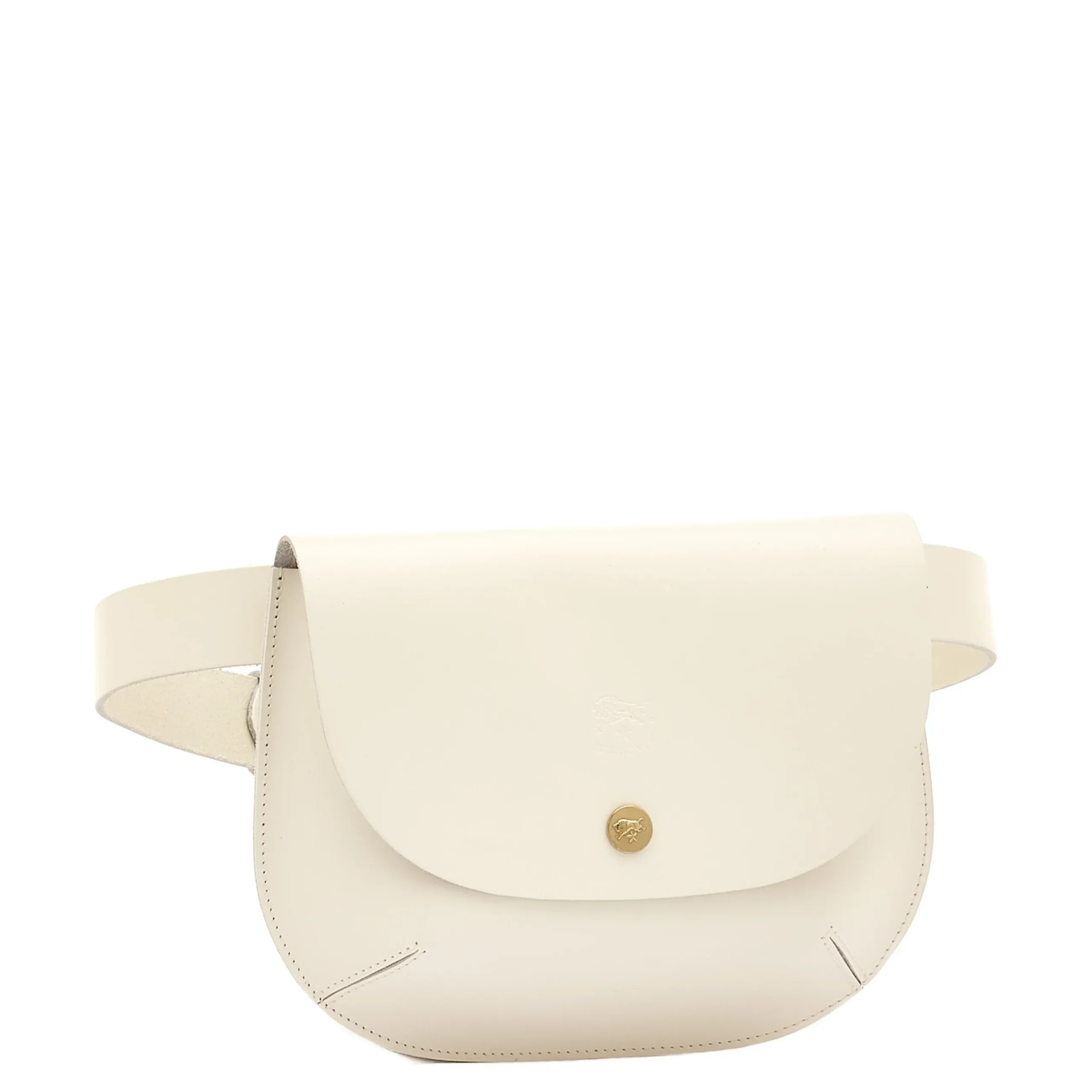 Parione Women's belt bag in leather color milk