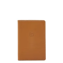 Passport holder in leather color gianduia