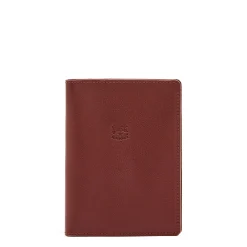 Passport holder in leather color black cherry