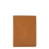Passport holder in leather color gianduia