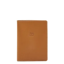 Passport holder in leather color gianduia