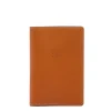 Passport holder in leather color caramel