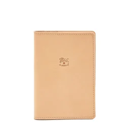 Passport holder in leather color natural