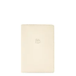 Passport holder in leather color milk