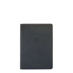Passport holder in leather color blue