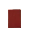 Passport holder in leather color red