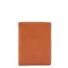 Passport holder in leather color caramel