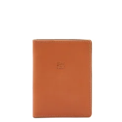 Passport holder in leather color caramel