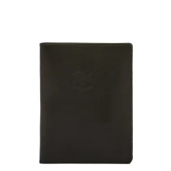 Passport holder in leather color black
