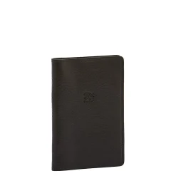 Passport holder in leather color black