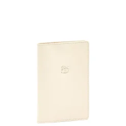 Passport holder in leather color milk