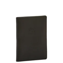 Passport holder in leather color black
