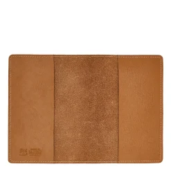 Passport holder in leather color gianduia