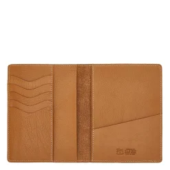 Passport holder in leather color gianduia