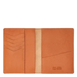 Passport holder in leather color caramel