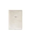 Passport holder in metallic leather color metallic silver