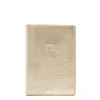 Passport holder in metallic leather color metallic platinum