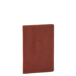 Passport holder in vintage leather color sepia