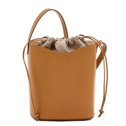 Roseto Women's bucket bag in leather color natural