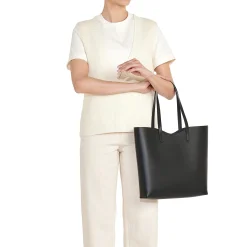 Roseto Women's tote bag in leather color black