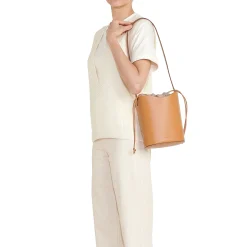 Roseto Women's bucket bag in leather color natural