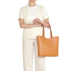 Roseto Women's tote bag in leather color natural