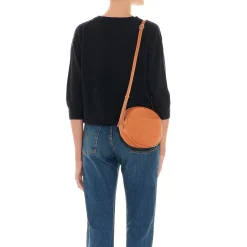 Rubino Women's crossbody bag in leather color caramel