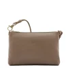 Salina Women's shoulder bag in leather color light grey