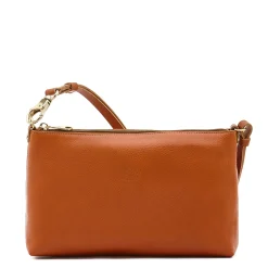 Salina Women's shoulder bag in leather color caramel