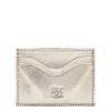 Salina Card case in metallic leather color metallic platinum