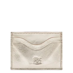 Salina Card case in metallic leather color metallic platinum