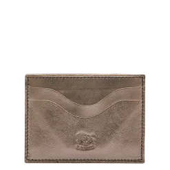 Salina Card case in metallic leather color metallic bronze