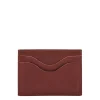 Salina Card case in leather color black cherry