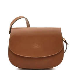 Salina Women's crossbody bag in leather color chocolate