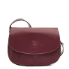 Salina Women's crossbody bag in leather color black cherry