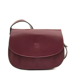 Salina Women's crossbody bag in leather color black cherry