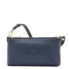 Salina Women's shoulder bag in leather color blue