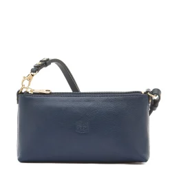 Salina Women's shoulder bag in leather color blue
