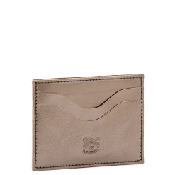 Salina Card case in metallic leather color metallic bronze