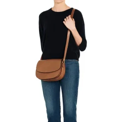 Salina Women's crossbody bag in leather color chocolate