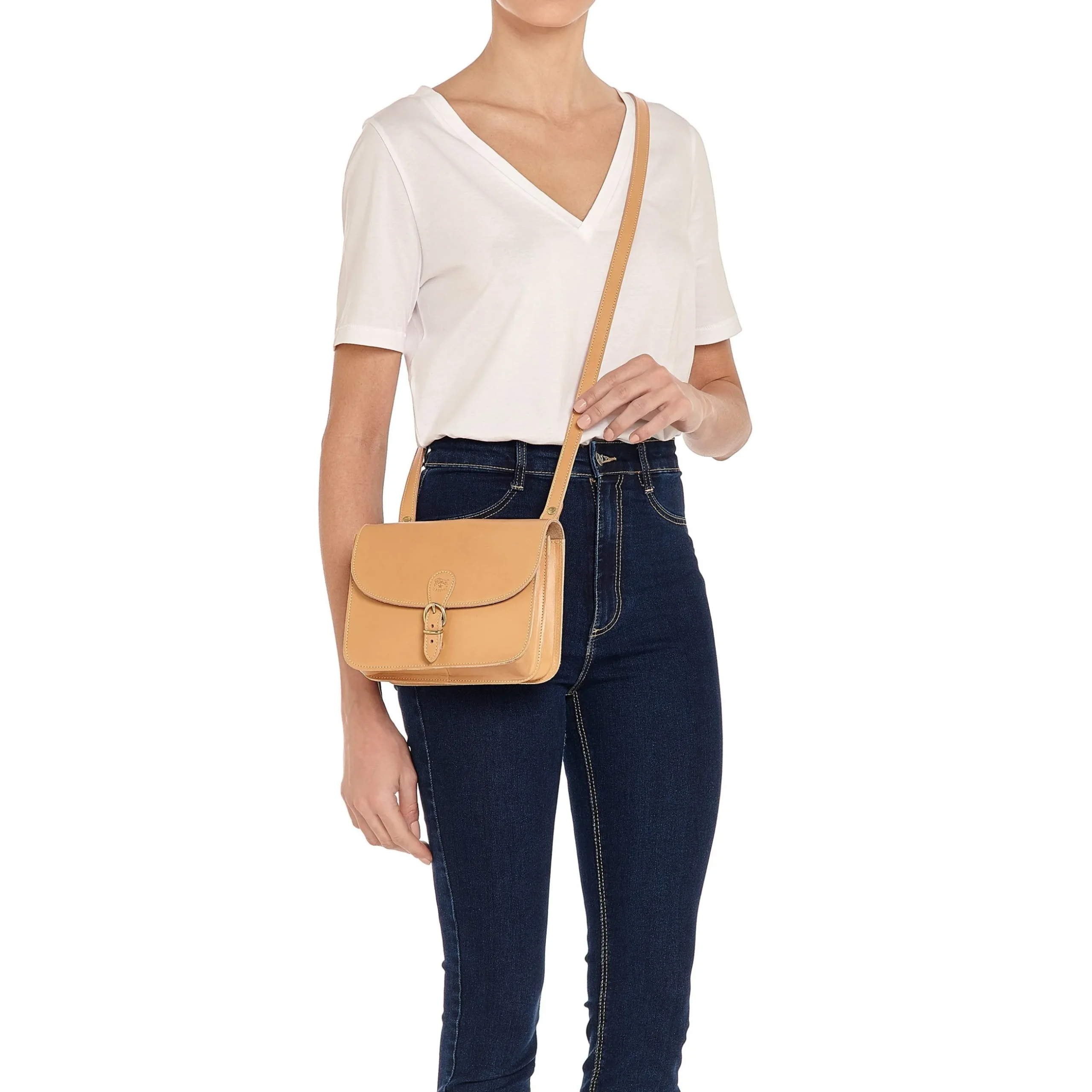 Salina Women's crossbody bag in leather color natural