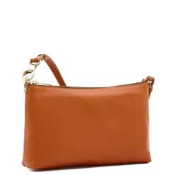 Salina Women's shoulder bag in leather color caramel