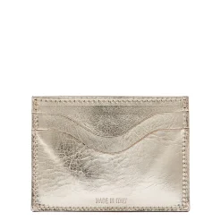 Salina Card case in metallic leather color metallic platinum