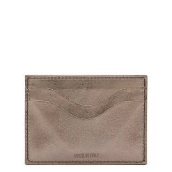 Salina Card case in metallic leather color metallic bronze