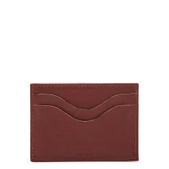 Salina Card case in leather color black cherry