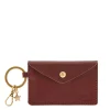 Scarlino Women's keyring in leather color black cherry